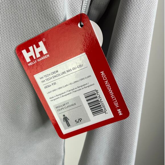 Helly Hansen Athletic Shirt Mens Small Gray UPF 50+ Regular Fit NWT - Picture 10 of 12